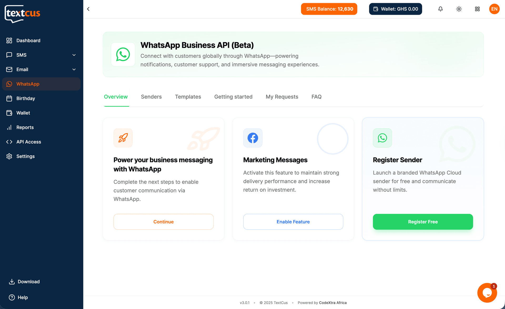 WhatsApp API Interface